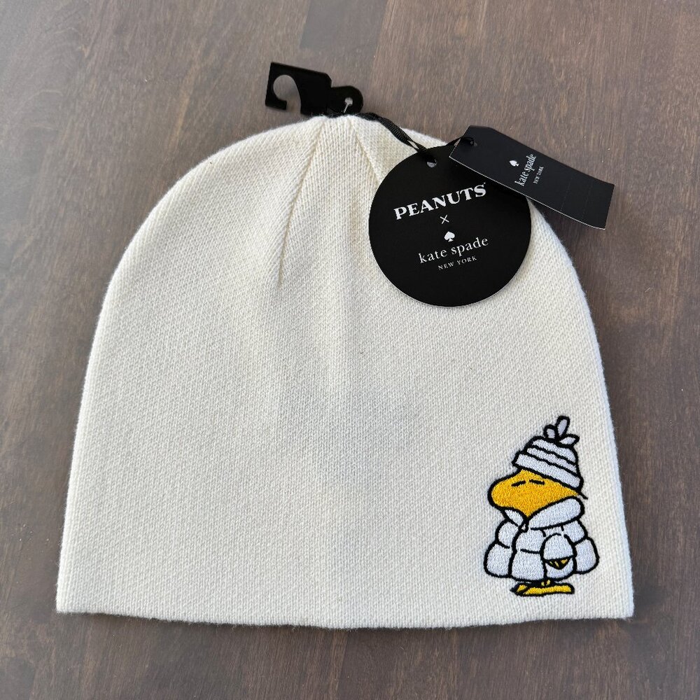 Kate Spade Peanuts Beanie Woodstock Hat Snoopy Collection NWT Limited Edition